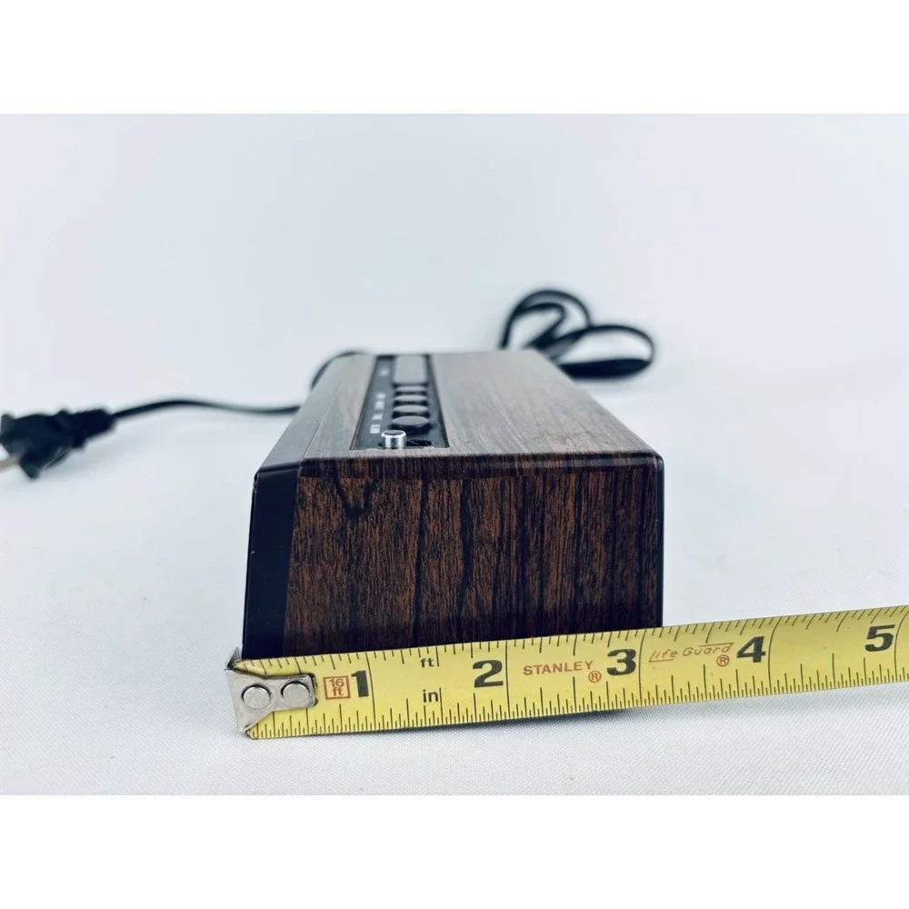 Vintage Tozai Electronic Alarm Clock ATC-3035 Woodgrain - Retro MCM Works!